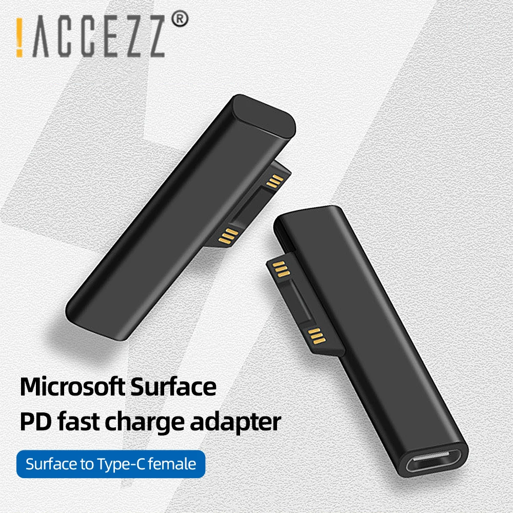 ! Переходник ACCEZZ USB C PD гнездо типа для быстрой зарядки Surface Pro 3 4 5 6 7 Go Book магнитный