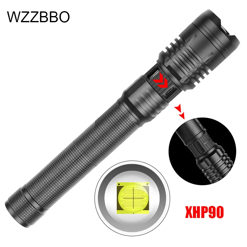 XHP90 Most Powerful LED Flashlight USB Rechargeable18650 26650 Battery Flash Light LED Torch Tactical Flashlight Hand Lamp
XHP90 Most Powerful LED Flashlight USB Rechargeable18650 26650 Battery Flash Light LED Torch Tactical Flashlight Hand Lamp