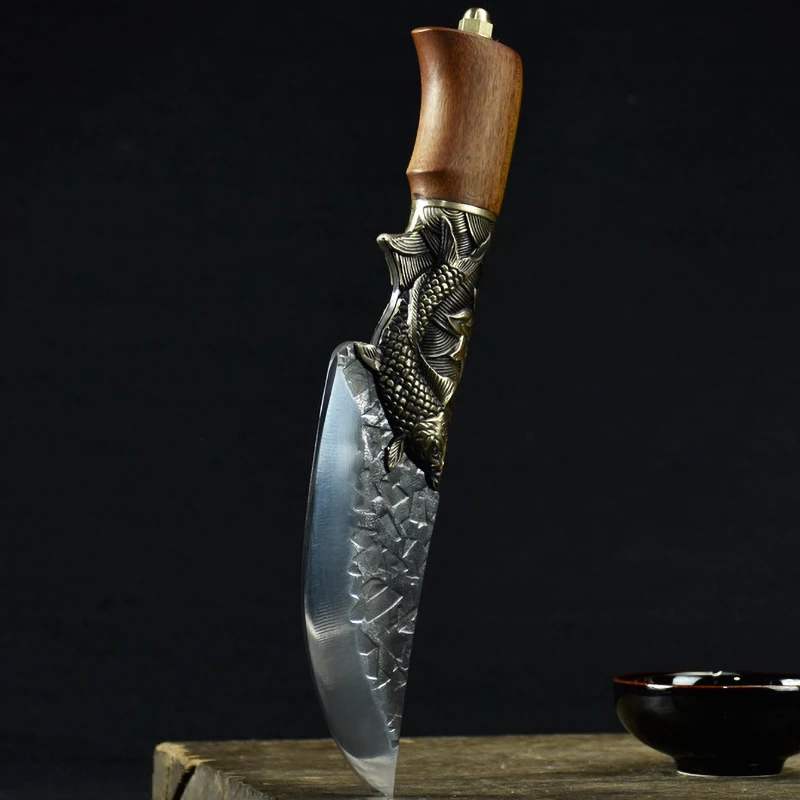 

Кухонные ножи Longquan 7Cr17CoMoV, стальное лезвие ручной работы, кованый нож шеф-повара, нож-Кливер, острые инструменты для приготовления пищи, деревянная ручка