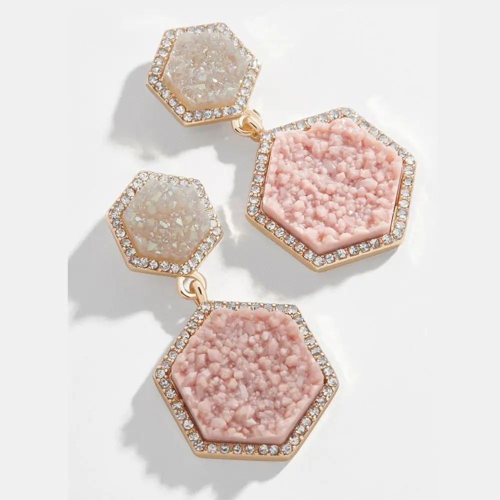 bar ashaya druzy drop earrings for women statement crystal