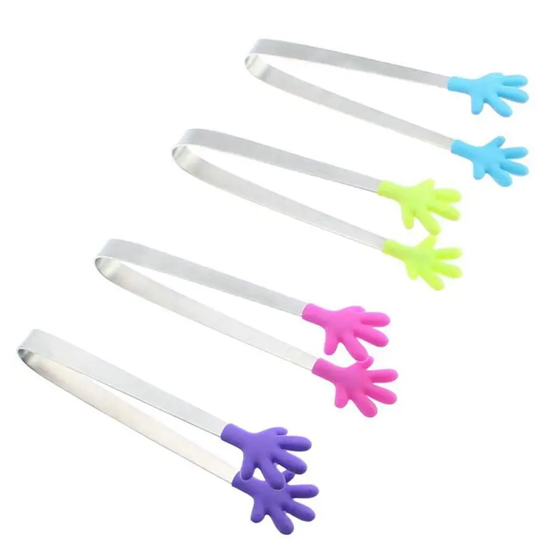 New-Set of 4 mini silicone and stainless steel multifunctional kitchen tongs for ice cream food spices sugar | Дом и сад