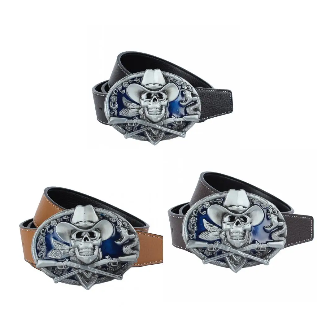 Adjustable Men's PU Leather Belt with Snake Pirate Skull Buckle Belt 125cmx3.8cm Adjustable Men's PU Leather Belt with Snake Pirate Skull Buckle Belt 125cmx3.8cm