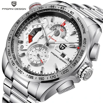 PAGANI DESIGN Chronograph Sport watches men luxury brand Quartz watch full stainless steel dive 30M relogio masculino white
PAGANI DESIGN Chronograph Sport watches men luxury brand Quartz watch full stainless steel dive 30M relogio masculino white