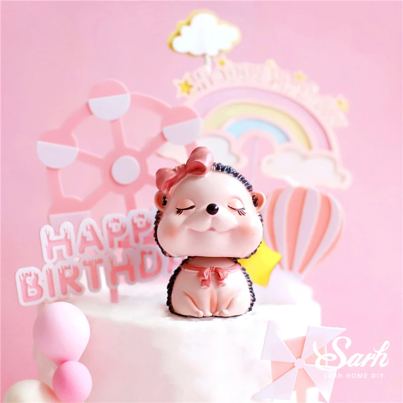 Bow Hedgehog Decoration Hot Air Balloon Eat Me Balls Happy Brithday Cake Topper for Wedding Party Baking Rainbow Kid Love Gift
Bow Hedgehog Decoration Hot Air Balloon Eat Me Balls Happy Brithday Cake Topper for Wedding Party Baking Rainbow Kid Love Gift