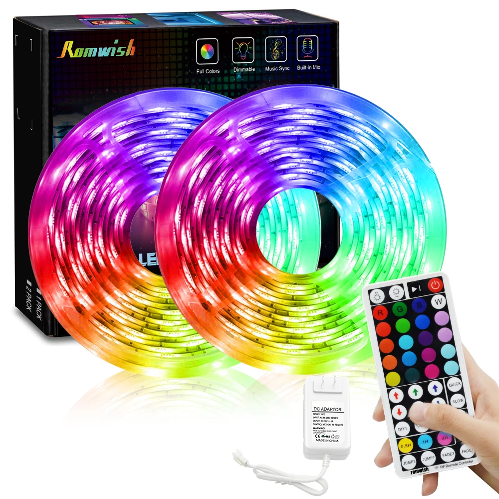 24V Led Strip Light RGB 5050 Led Light Strip Lamp Flexible Ribbon Diode DIY Color Timing 44Keys RF Remote Control +2 in 1Adapter
24V Led Strip Light RGB 5050 Led Light Strip Lamp Flexible Ribbon Diode DIY Color Timing 44Keys RF Remote Control +2 in 1Adapter