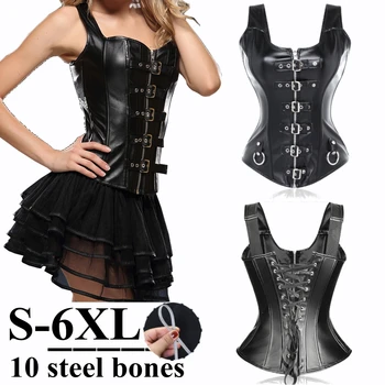 Women's Corset Waist Cincher Corsets Front Zipper Steel Bones Lace up Back Top Blouse Body Bustier Overbust Corset
Women's Corset Waist Cincher Corsets Front Zipper Steel Bones Lace up Back Top Blouse Body Bustier Overbust Corset