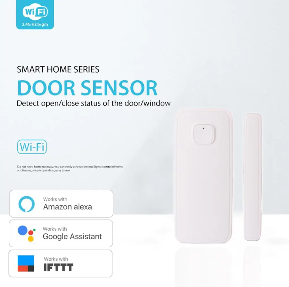 Smart Home Security Window Door Sensor Wireless WiFi Detector Door USB Alarm Via App Control Compatible Amazon Alexa Google Home
Smart Home Security Window Door Sensor Wireless WiFi Detector Door USB Alarm Via App Control Compatible Amazon Alexa Google Home