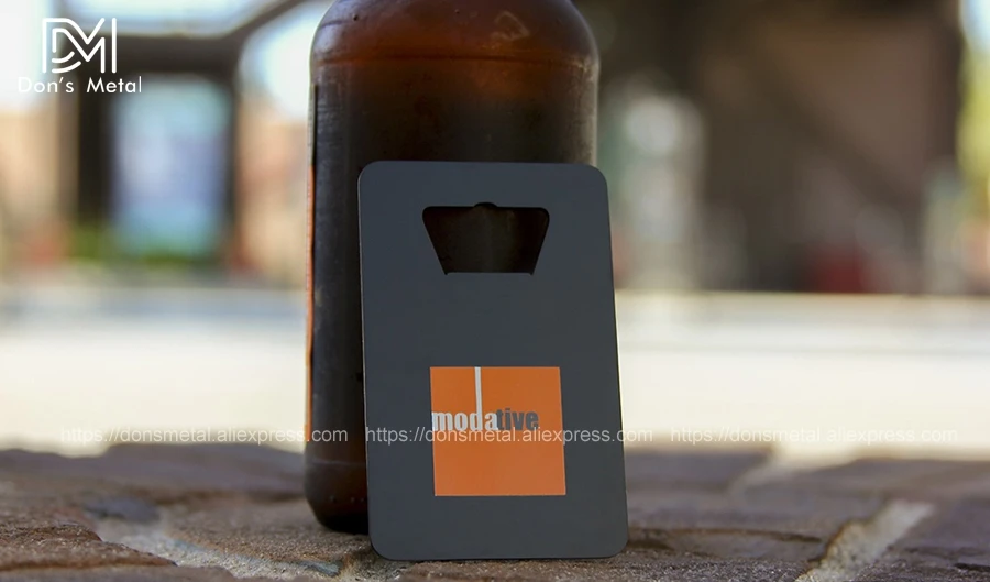 High-grade stainless steel card custom metal business card design metal bottle opener custom 