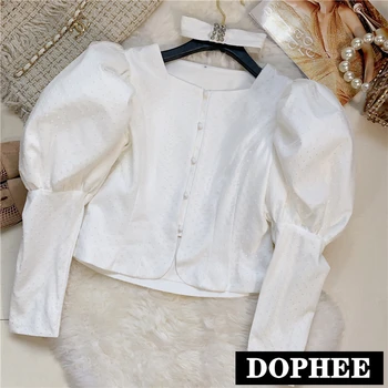2020 Spring Women Blouse Short Tops Round Collar Polka Dot Mesh Double-Layer Puff Sleeve Shirt Lady Crop Tops
2020 Spring Women Blouse Short Tops Round Collar Polka Dot Mesh Double-Layer Puff Sleeve Shirt Lady Crop Tops