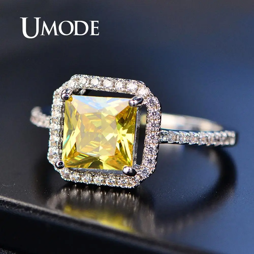 UMODE Vintage Square Wedding Rings for Women Yellow Crystal CZ Engagement Rings Girls Gifts Love Jewelry bagues femme UR0560
UMODE Vintage Square Wedding Rings for Women Yellow Crystal CZ Engagement Rings Girls Gifts Love Jewelry bagues femme UR0560