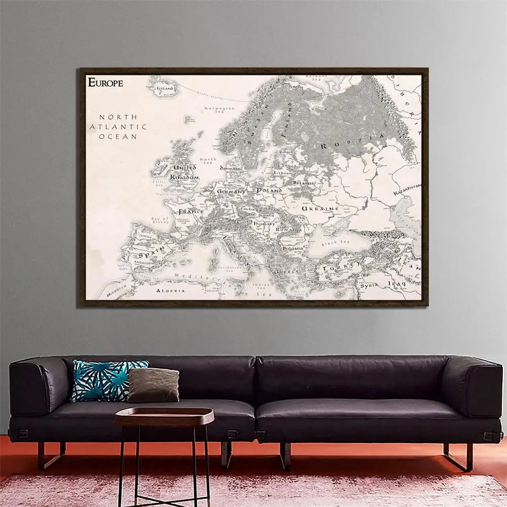 Simple Europe Map Black White Nonwoven Decoration Map For Office Home School Wall Decoration 150x100cm
Simple Europe Map Black White Nonwoven Decoration Map For Office Home School Wall Decoration 150x100cm