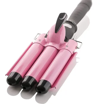 Three Barrel Curling Iron Wand with LCD Temperature Display - 1 Inch Ceramic Tourmaline Triple Barrels, Dual Voltage Crimp
Three Barrel Curling Iron Wand with LCD Temperature Display - 1 Inch Ceramic Tourmaline Triple Barrels, Dual Voltage Crimp