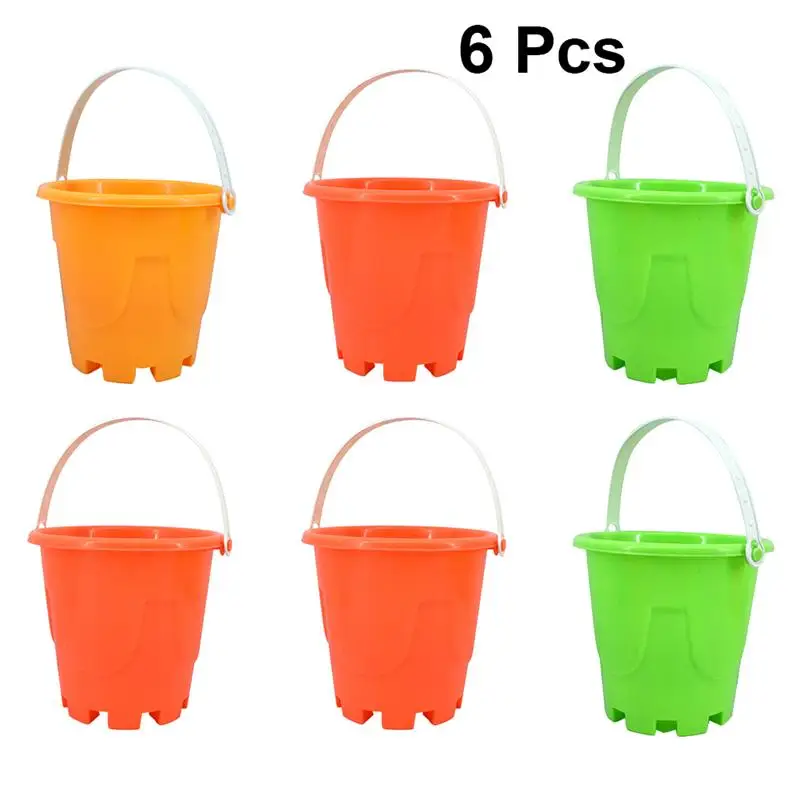 6pcs Beach Bucket Toy Plastic Sandbox Toys Pails Sand Buckets Summer Seaside Toy For Children Random Color
6pcs Beach Bucket Toy Plastic Sandbox Toys Pails Sand Buckets Summer Seaside Toy For Children Random Color