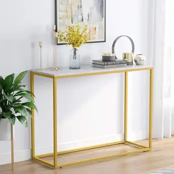Tribesigns Console Table Gold Narrow Console Table, Marble Table Top with Gold Metal Frame for Entry Living Room Hall Sofa
Tribesigns Console Table Gold Narrow Console Table, Marble Table Top with Gold Metal Frame for Entry Living Room Hall Sofa