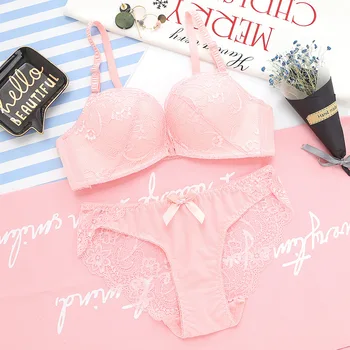 Elovegirl Lace no Steel Ring Front Buckle Bra Suit Beautiful Back Gathered Explosive New Girl Underwear Set Women 
Elovegirl Lace no Steel Ring Front Buckle Bra Suit Beautiful Back Gathered Explosive New Girl Underwear Set Women