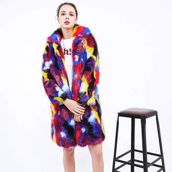 Liva girl Faux Fur Coats Colorful Jackets Women Winter Rabbit Fur Long Overcoat Soft Warm Rainbow Color Outerwear Female
Liva girl Faux Fur Coats Colorful Jackets Women Winter Rabbit Fur Long Overcoat Soft Warm Rainbow Color Outerwear Female