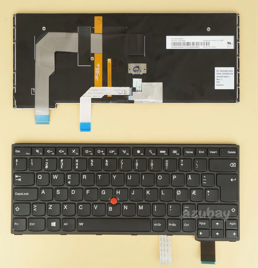 Norwegian Keyboard for Lenovo Thinkpad Yoga 14, Yoga 460, P40 Yoga, S3, 00HW820 00HW783 00UR257 00UR220 01AV137 01AV100, Backlit
Norwegian Keyboard for Lenovo Thinkpad Yoga 14, Yoga 460, P40 Yoga, S3, 00HW820 00HW783 00UR257 00UR220 01AV137 01AV100, Backlit