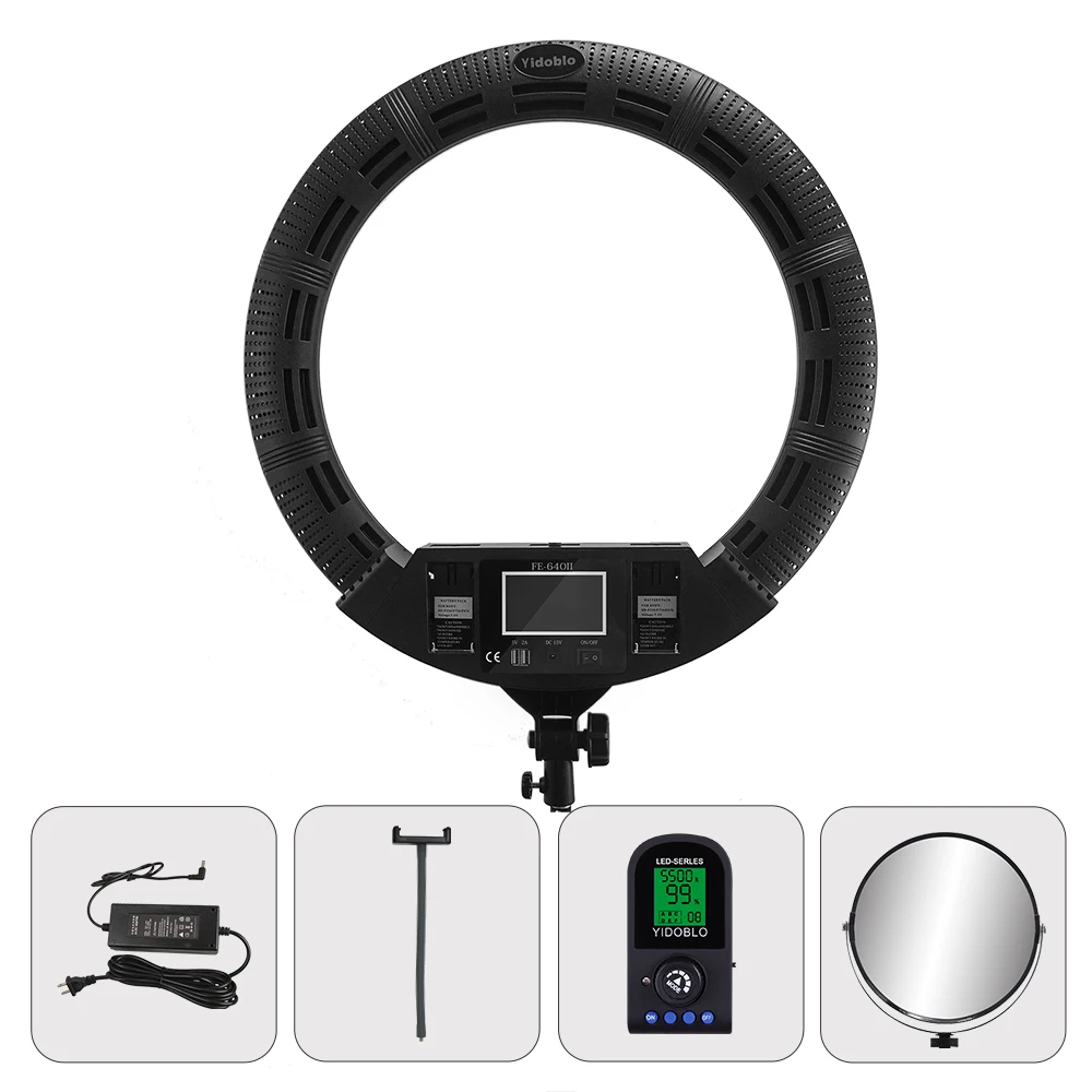 Yidoblo FE-640II 22inch Ring Light Lamp 100w Cold Light Warm Photography Lighting 3200K-5500K for Photo Studio Video Fill Light Yidoblo FE-640II 22inch Ring Light Lamp 100w Cold Light Warm Photography Lighting 3200K-5500K for Photo Studio Video Fill Light