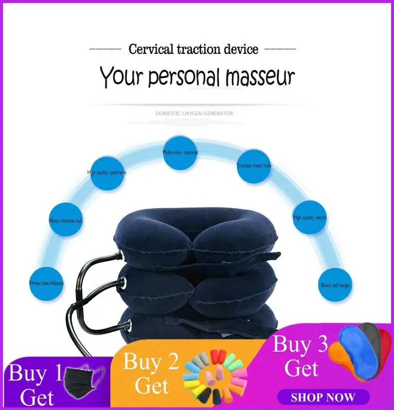 3 Layer Inflatable Air Cervical Neck Traction Device Soft Neck Collar Pillow for Pain Stress Relief Neck Stretcher US Stock
3 Layer Inflatable Air Cervical Neck Traction Device Soft Neck Collar Pillow for Pain Stress Relief Neck Stretcher US Stock