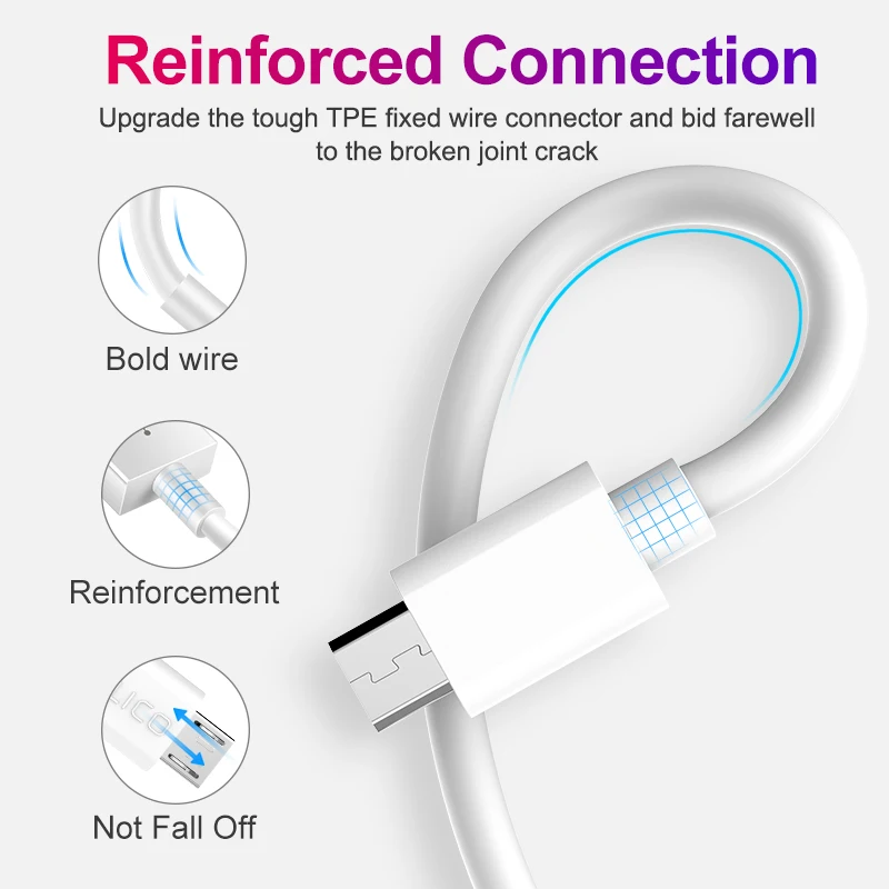 Micro USB Cable Android Mobile Phone Charging Data Sync Kable for Samsung A7 S7 Xiaomi Redmi Note 5 6 Pro Huawei Honor 8X 9
Micro USB Cable Android Mobile Phone Charging Data Sync Kable for Samsung A7 S7 Xiaomi Redmi Note 5 6 Pro Huawei Honor 8X 9