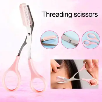 Girl Lady Women Eyebrow Scissor comb Eyelash eye brow Trimmer cosmetic makeup tool shear groom hair trim 
Girl Lady Women Eyebrow Scissor comb Eyelash eye brow Trimmer cosmetic makeup tool shear groom hair trim