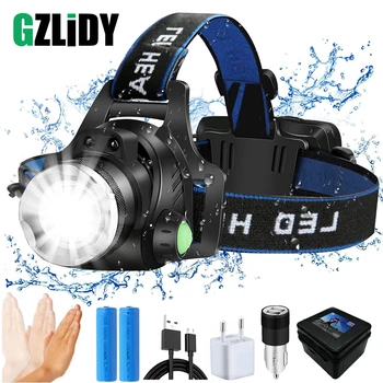 IR Sensor LED Headlamp Fishing lamp Super bright LED Headlight Use T6/L2/V6 lamp beads Support zoom Powered by 18650 battery
IR Sensor LED Headlamp Fishing lamp Super bright LED Headlight Use T6/L2/V6 lamp beads Support zoom Powered by 18650 battery