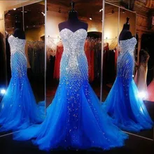 2020 Prom Dresses Mermaid Sweetheart Evening Dresses Wear Royal Blue Crystal Major Beading Tulle Long Plus Formal prom Gowns 
2020 Prom Dresses Mermaid Sweetheart Evening Dresses Wear Royal Blue Crystal Major Beading Tulle Long Plus Formal prom Gowns