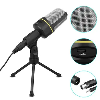 Pro 3.5mm Condenser Microphone with Tripod, Desktop Audio Recording Singing Karaoke Mic Computer PC Cell Phone Holder
Pro 3.5mm Condenser Microphone with Tripod, Desktop Audio Recording Singing Karaoke Mic Computer PC Cell Phone Holder