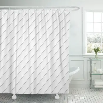 Stripes White Abstract 3D Diagonal Stripe Pattern Angular Embossment Shower Curtain Waterproof Fabric 60 x 72 Inches Set
Stripes White Abstract 3D Diagonal Stripe Pattern Angular Embossment Shower Curtain Waterproof Fabric 60 x 72 Inches Set