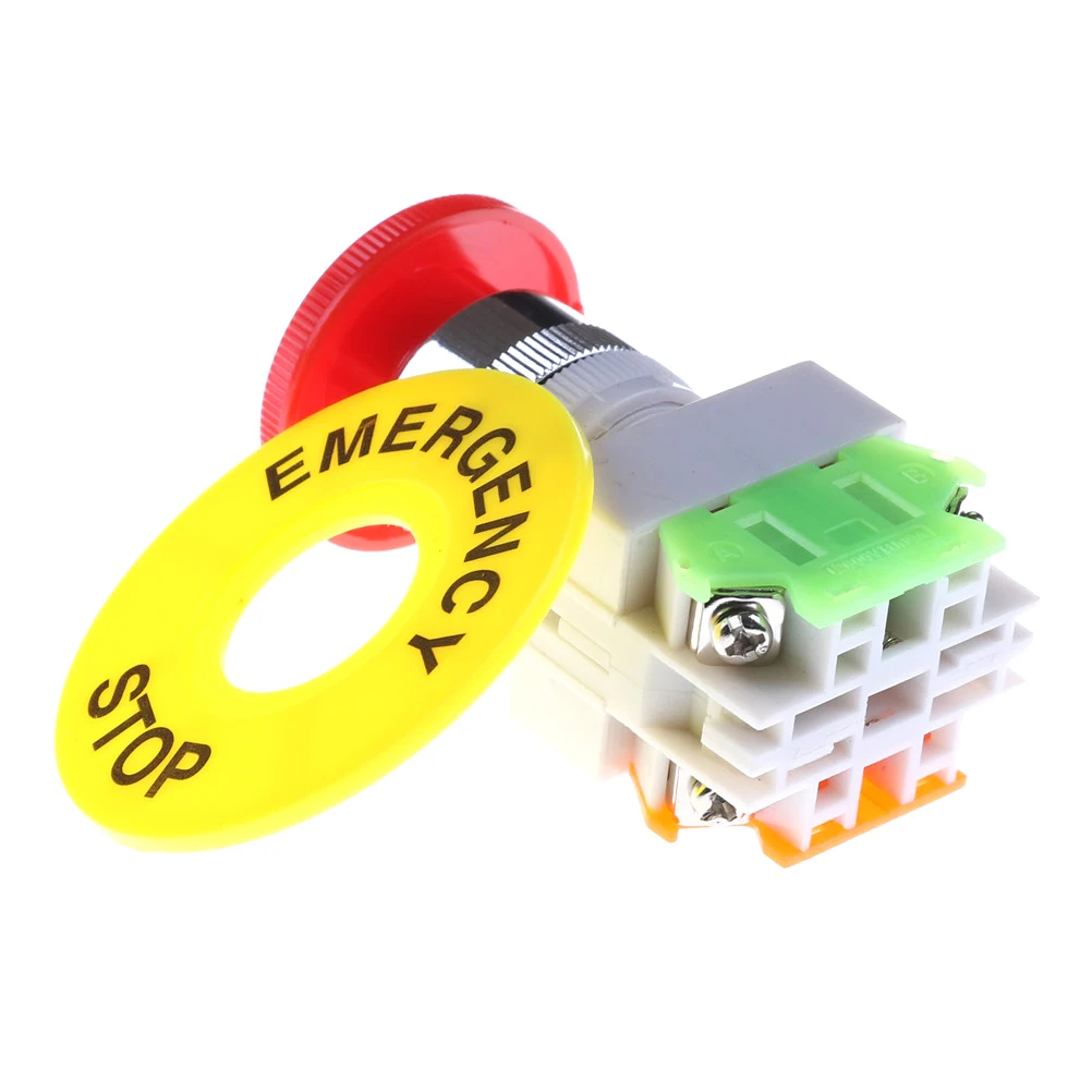 Self Locking Emergency Stop Push Button Switch Red Mushroom Cap AC 660V 10A 1NO 1NC DPST Switch Equipment Lift Elevator Latching
Self Locking Emergency Stop Push Button Switch Red Mushroom Cap AC 660V 10A 1NO 1NC DPST Switch Equipment Lift Elevator Latching
