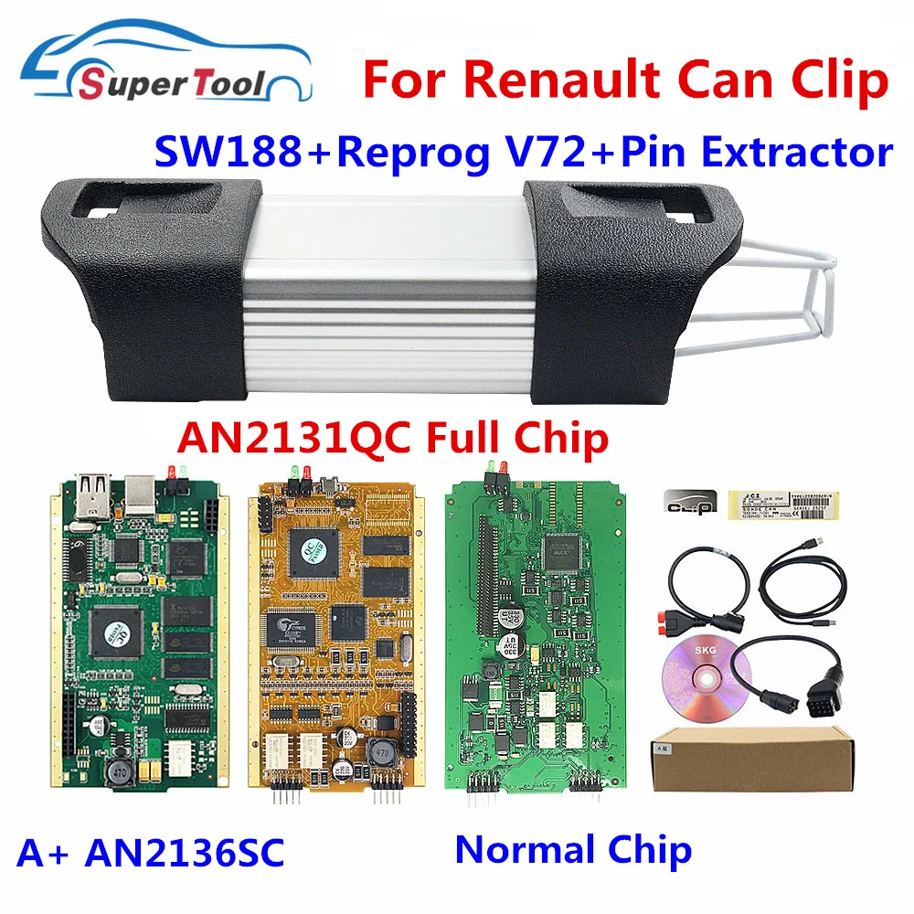 OBD2 Diagnostic Tool For Renault Can Clip Full Chip Diagnostic Interface For Can Clip V178+Reprog V172 CYPRESS AN2131QC CanClip
OBD2 Diagnostic Tool For Renault Can Clip Full Chip Diagnostic Interface For Can Clip V178+Reprog V172 CYPRESS AN2131QC CanClip