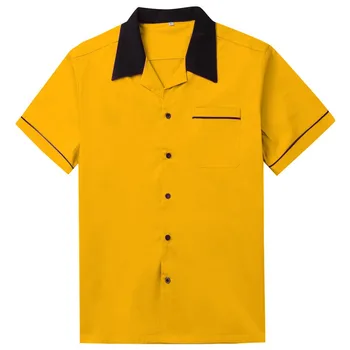 Large Size Streetwear Bowling Shirt Short Sleeve Classic Retro Shirt Yellow Red Cotton Mid-century Inspired 50s Men Shirts
Large Size Streetwear Bowling Shirt Short Sleeve Classic Retro Shirt Yellow Red Cotton Mid-century Inspired 50s Men Shirts