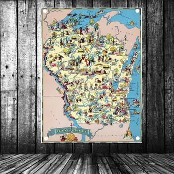 "United States published in 1935 Wisconsin Map" Retro Map Flag Banner Tapestry Poster Wall Hanging Cloth Print Art Home Decor
"United States published in 1935 Wisconsin Map" Retro Map Flag Banner Tapestry Poster Wall Hanging Cloth Print Art Home Decor