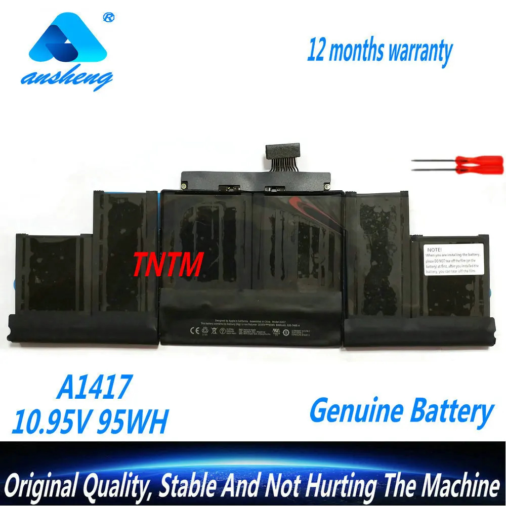 Genuine A1417 Laptop Battery For Apple MacBook Retina Pro 15" inch A1398 2012-2013 ME665LL/A ME664LL/A MC976LL/A MD831LL/A
Genuine A1417 Laptop Battery For Apple MacBook Retina Pro 15" inch A1398 2012-2013 ME665LL/A ME664LL/A MC976LL/A MD831LL/A