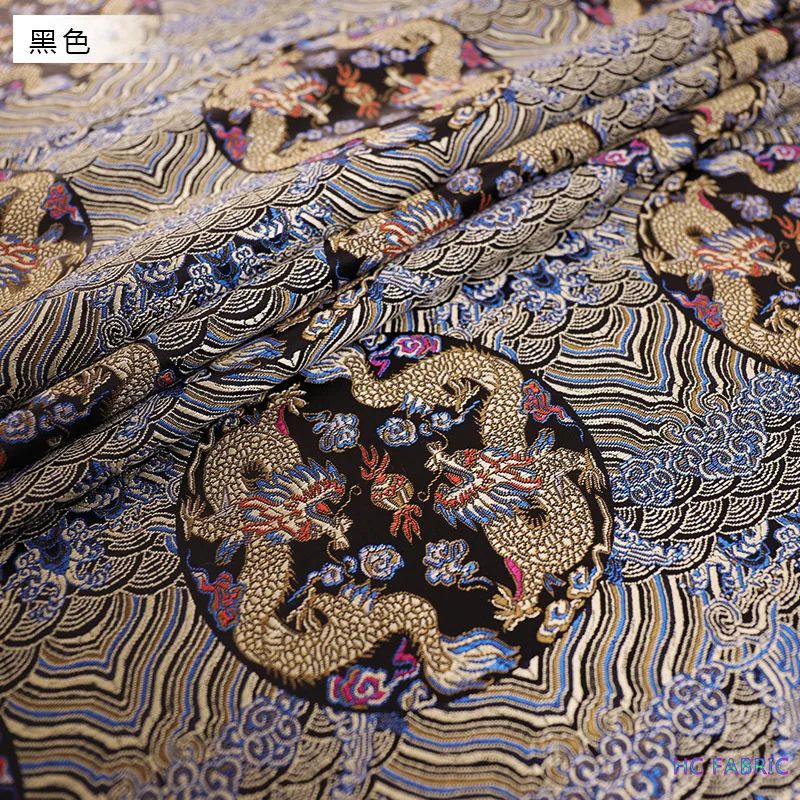 75cm Brocade Jacquard Fabric Satin with Dragon Pattern Material for Cheongsam and Kimono | Дом и сад
