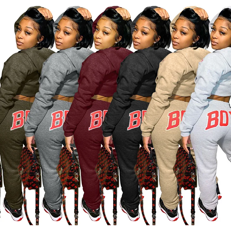 Women Suit Autumn Solid Color Letter Print Drawstring Hooded Top & Trousers Street Style Casual Sports Two Piece Set
Women Suit Autumn Solid Color Letter Print Drawstring Hooded Top & Trousers Street Style Casual Sports Two Piece Set