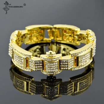 Hip Hop 30MM 2CM Iced Out AAA Zirconia CZ cooper Cuban Link Chain Bracelet For Men Rapper Jewelry Gold Silver Color Hot Selling
Hip Hop 30MM 2CM Iced Out AAA Zirconia CZ cooper Cuban Link Chain Bracelet For Men Rapper Jewelry Gold Silver Color Hot Selling