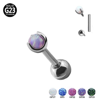 G23 Titanium Opal Stone Cartilage Barbells Earrings Tongue Rings Lip Labret Stud Helix Tragus Piercing Body Jewelry Wholesale
G23 Titanium Opal Stone Cartilage Barbells Earrings Tongue Rings Lip Labret Stud Helix Tragus Piercing Body Jewelry Wholesale