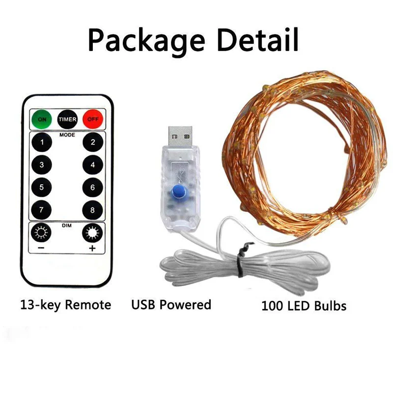 USB Firefly Bunch Lights Copper Wire 8 Modes Twinkle Lights with Remote Control MF999
USB Firefly Bunch Lights Copper Wire 8 Modes Twinkle Lights with Remote Control MF999