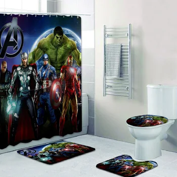 Marvel World Print Shower Curtain 4 Piece Carpet Cover Toilet Cover Bath Mat Pad Set Bathroom Curtain with 12 Hooks
Marvel World Print Shower Curtain 4 Piece Carpet Cover Toilet Cover Bath Mat Pad Set Bathroom Curtain with 12 Hooks