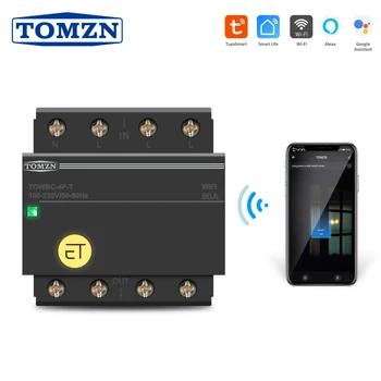 3 phase Din Rail WIFI Circuit Breaker Smart Switch Remote Control by Smart Life TUYA for Smart Home 80A TOMZN Mini TOWBC-4P-T
3 phase Din Rail WIFI Circuit Breaker Smart Switch Remote Control by Smart Life TUYA for Smart Home 80A TOMZN Mini TOWBC-4P-T