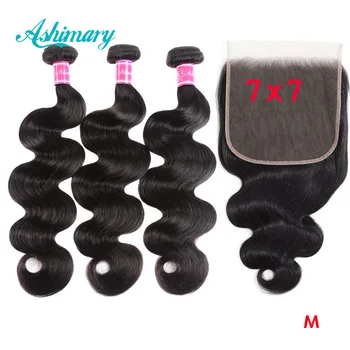 Brazilian Body Wave Human Hair 3 Bundles with Closure Remy 7x7 Lace Closure with Bundles Medium Ratio Ashimary
Brazilian Body Wave Human Hair 3 Bundles with Closure Remy 7x7 Lace Closure with Bundles Medium Ratio Ashimary
