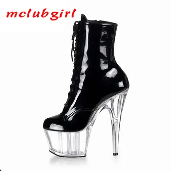 Mclubgirl 15cm Heeled Women Sexy Party Fish Toe Platfrom Performance Low-barrel Boots Ladies Short Boots Autumn Boots LYP 
Mclubgirl 15cm Heeled Women Sexy Party Fish Toe Platfrom Performance Low-barrel Boots Ladies Short Boots Autumn Boots LYP