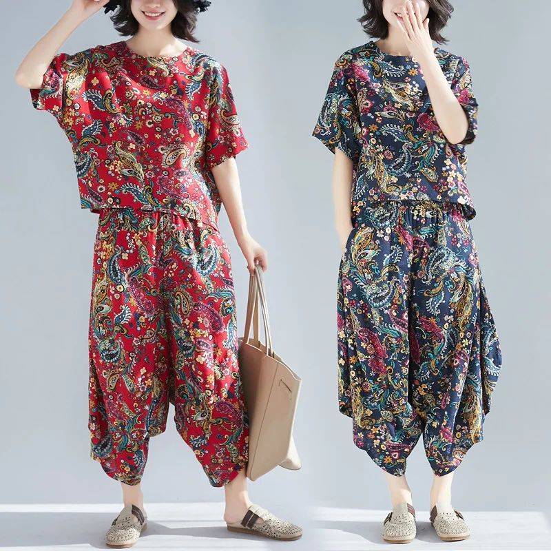2019 Spring And Summer New Style Large Size National Wind Cotton Linen Printed Loose-Fit Versatile Two-Piece Set Limit 66
2019 Spring And Summer New Style Large Size National Wind Cotton Linen Printed Loose-Fit Versatile Two-Piece Set Limit 66