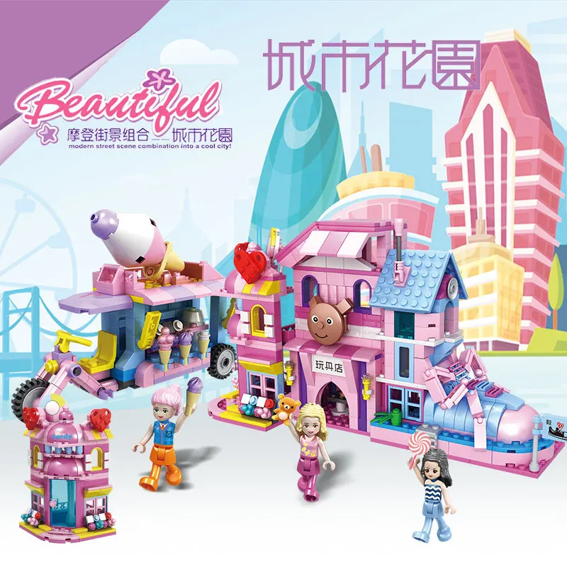 New girl toy family compatible with Legoinglys puzzle block City Garden Street View Model
New girl toy family compatible with Legoinglys puzzle block City Garden Street View Model