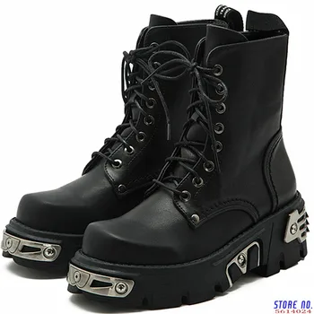 6CM Punk Style Platform Women Ankle Boots 2019 Women's Motorcycle Boot Fashion Ladies Chunky Shoes Metal Decor Black
6CM Punk Style Platform Women Ankle Boots 2019 Women's Motorcycle Boot Fashion Ladies Chunky Shoes Metal Decor Black