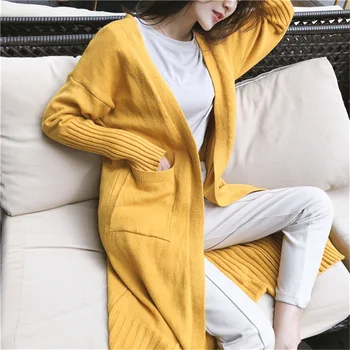 Wool Long Cardigan Women Long Sleeve Open Stitch Sweater Female Autumn Winter Slim Long Knitted Cardigans Casual Outwear mujer 
Wool Long Cardigan Women Long Sleeve Open Stitch Sweater Female Autumn Winter Slim Long Knitted Cardigans Casual Outwear mujer