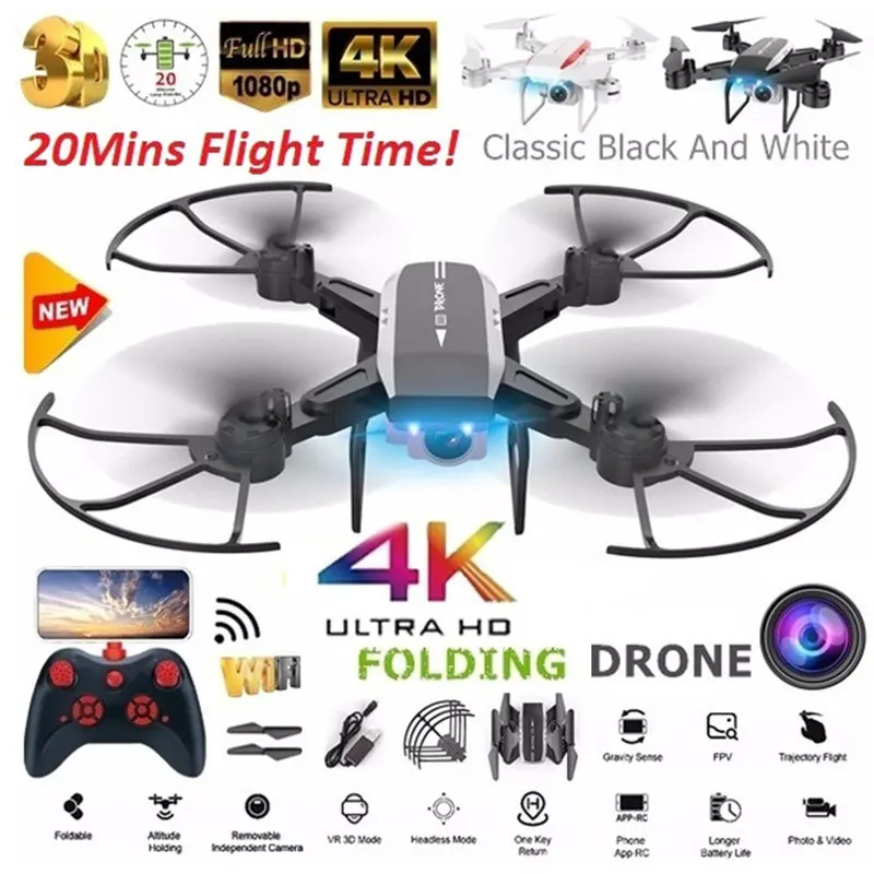 

KY606D 4K HD Camera Drone With Camera HD Optical Flow Positioning Quadrocopter Altitude Hold FPV Quadcopters RC Helicopter Gift