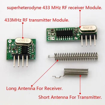 1 set RF module 433 Mhz superheterodyne receiver and transmitter kit with antenna For Arduino uno Diy kits 433mhz remote control
1 set RF module 433 Mhz superheterodyne receiver and transmitter kit with antenna For Arduino uno Diy kits 433mhz remote control