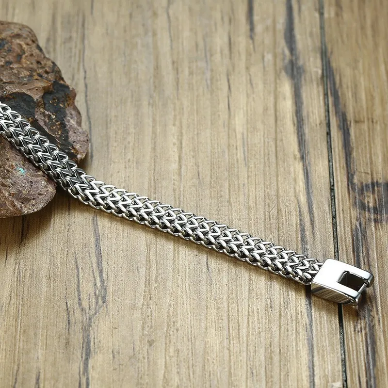 браслеты мужские Стильная цепочка плетения лисий хвост из нержавеющей стали